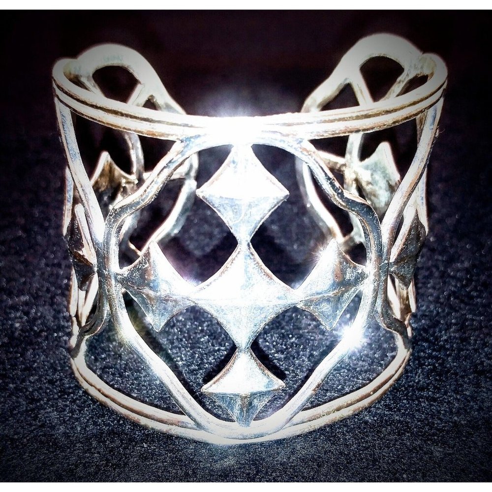 Large Silver Shield Cuff  Bracelet Gracewear Collection